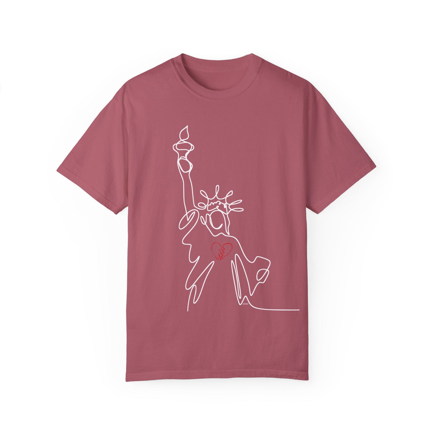 Soft Sustainable Cotton Unisex T-shirt π Statue of Liberty Broken-Hearted