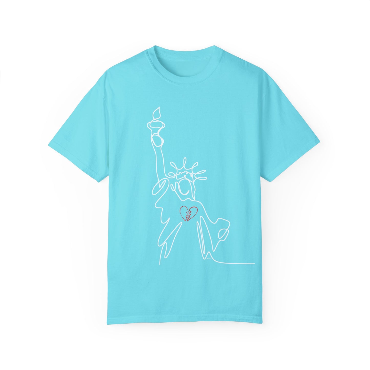 Soft Sustainable Cotton Unisex T-shirt 💔  Statue of Liberty Broken-Hearted