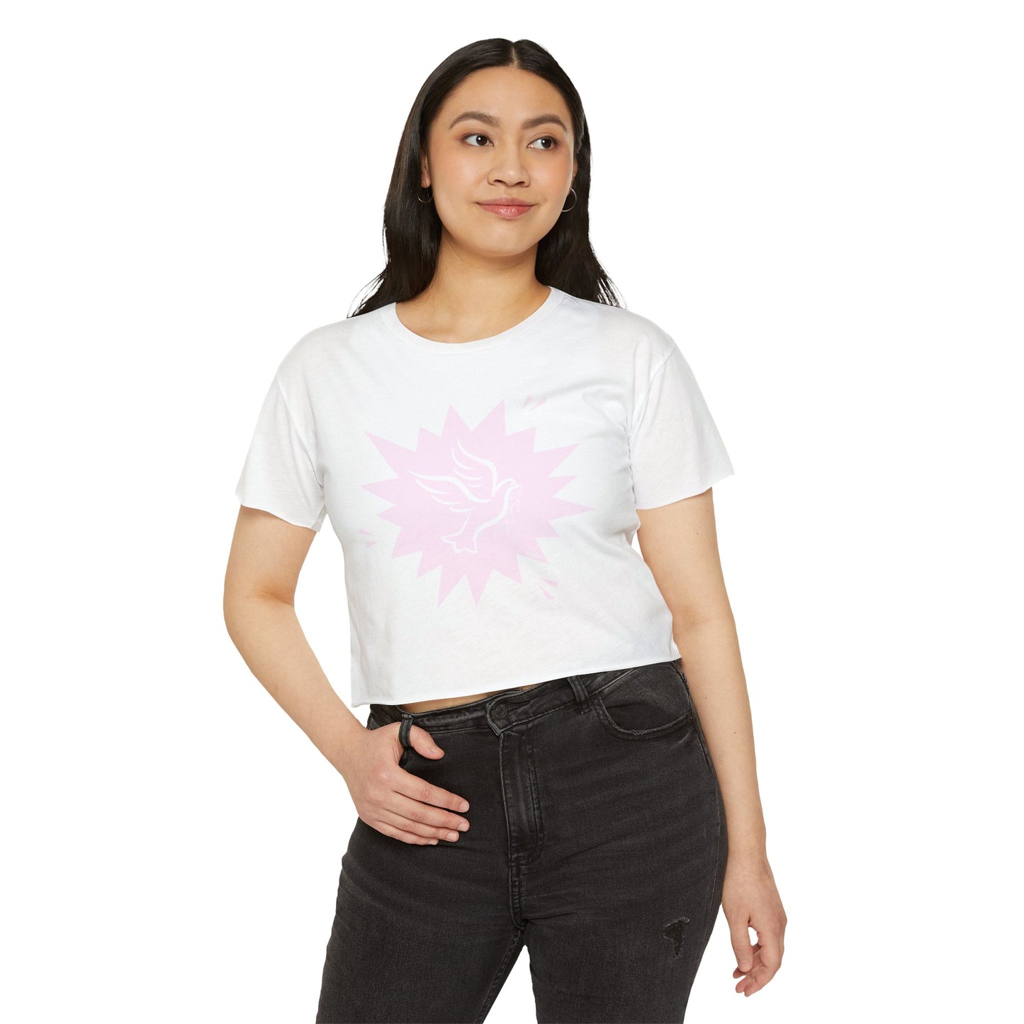Soft Modern Crop Tee 🩷 Fierce Dove