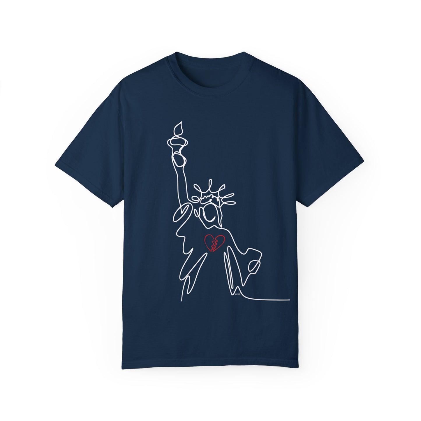 Soft Sustainable Cotton Unisex T-shirt 💔  Statue of Liberty Broken-Hearted