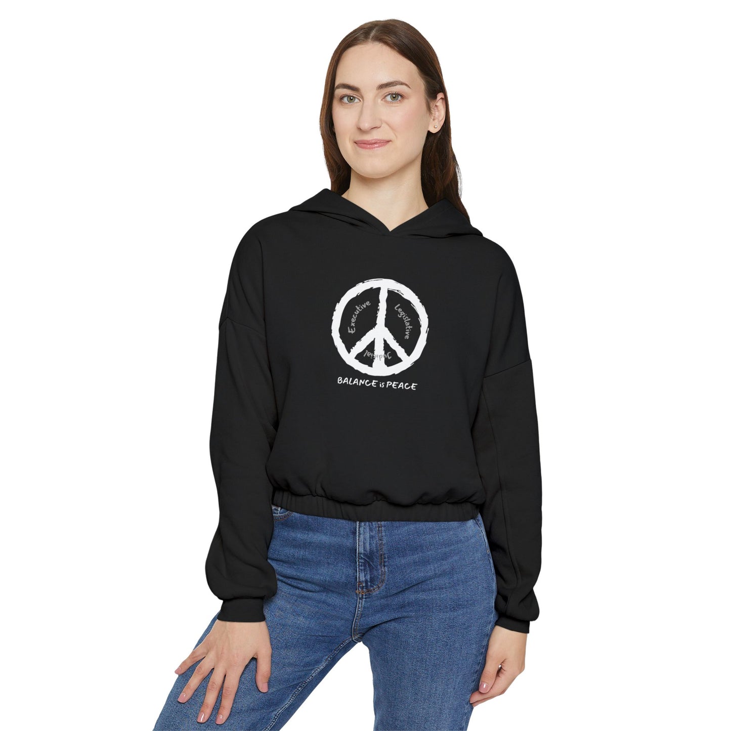 Modern Cinched Bottom Hoodie ☮️ Balance is Peace