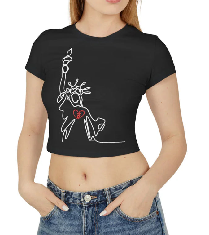 Organic Cotton Baby Tee 🖤 Statue of Liberty – ZATEEZ